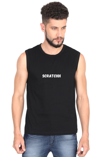 Scratchh Sleeveless T-Shirt for Men | Gym & Casual | 180 GSM