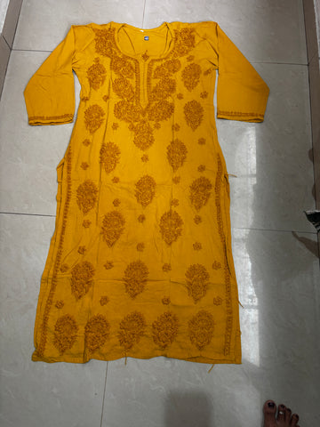Yellow - Chikankari Top