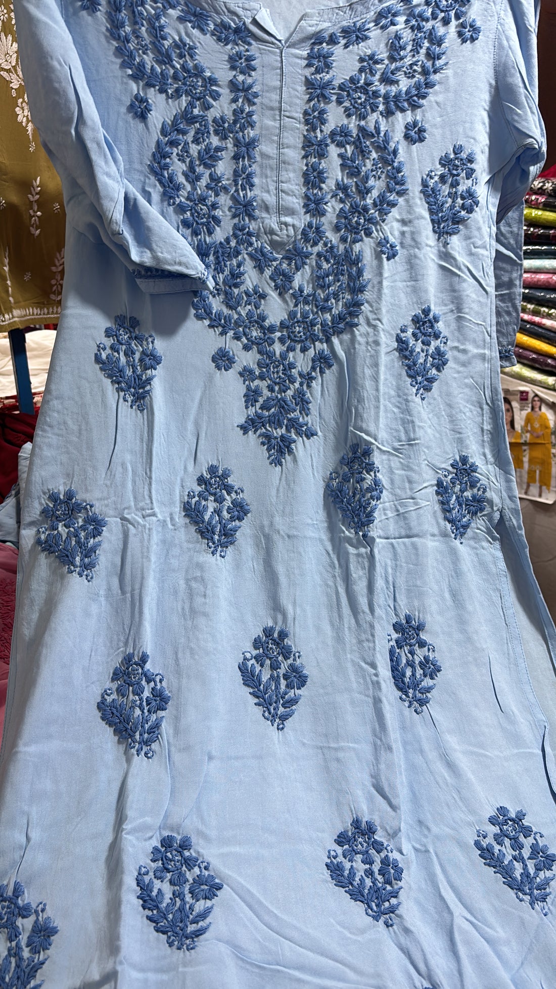 Sky Blue - Chikankari Top