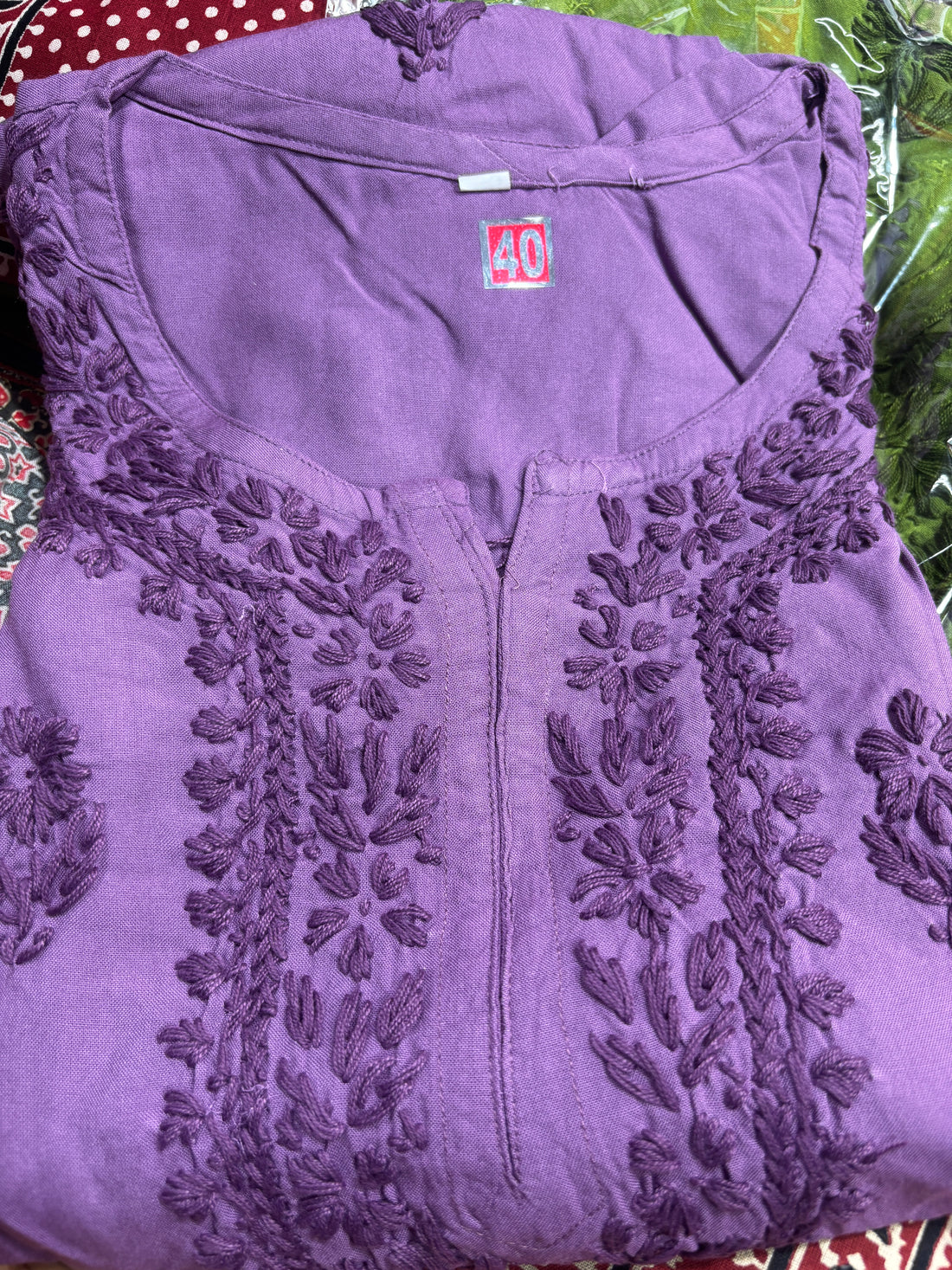 Dark Lavender - Chikankari Top