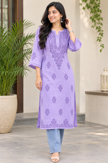 Lavender - Chikankari Top