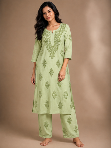 Light Green - Chikankari Set