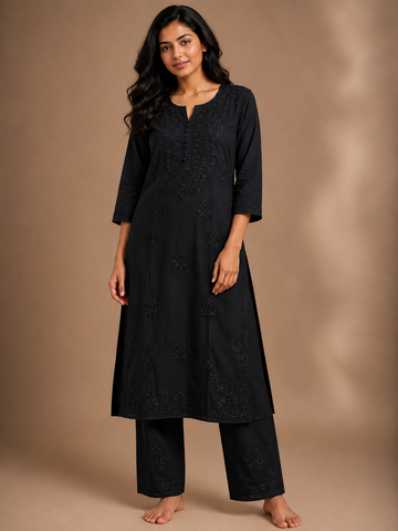 Black - Chikankari Set