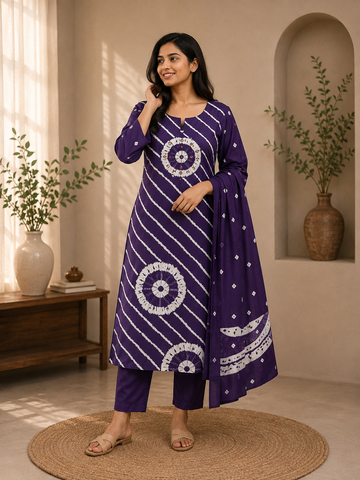 Violet Mul Cotton - 3 Piece Set