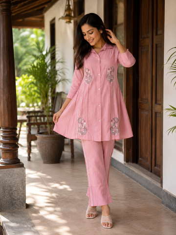 Flared Shirt Kurta Co-ord Set