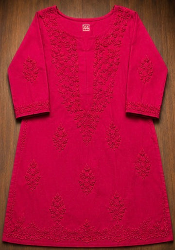 Magenta - Chikankari Top
