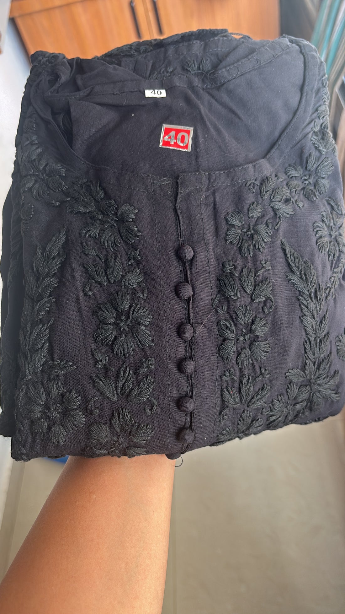 Black - Chikankari Top