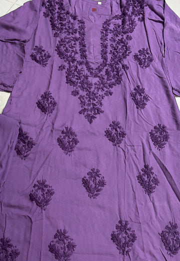 Dark Lavender - Chikankari Top
