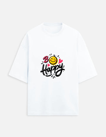 Scratchh Be Happy Terry Oversized Tee