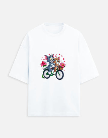 Scratchh Tom & Jerry Unisex Terry Oversized Tee