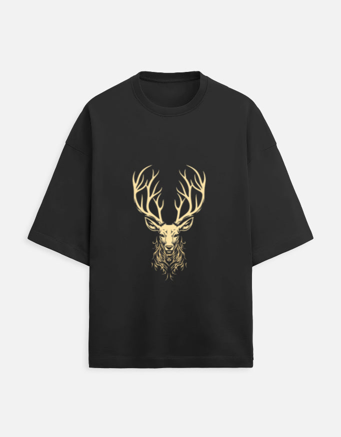 Scratchh Glodn Deer Unisex Terry Oversized Tee