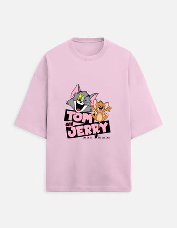 Scratchh Tom & jerry Unisex Terry Oversized Tee