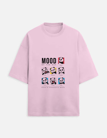 Scratchh Panda Print Unisex Terry Oversized Tee