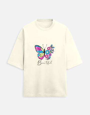 Scratchh Butterfly  Terry Oversized Tee