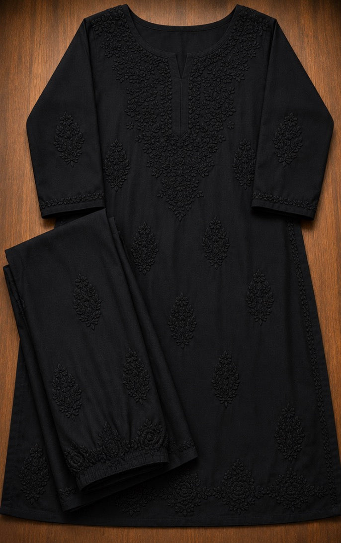 Black - Chikankari Set