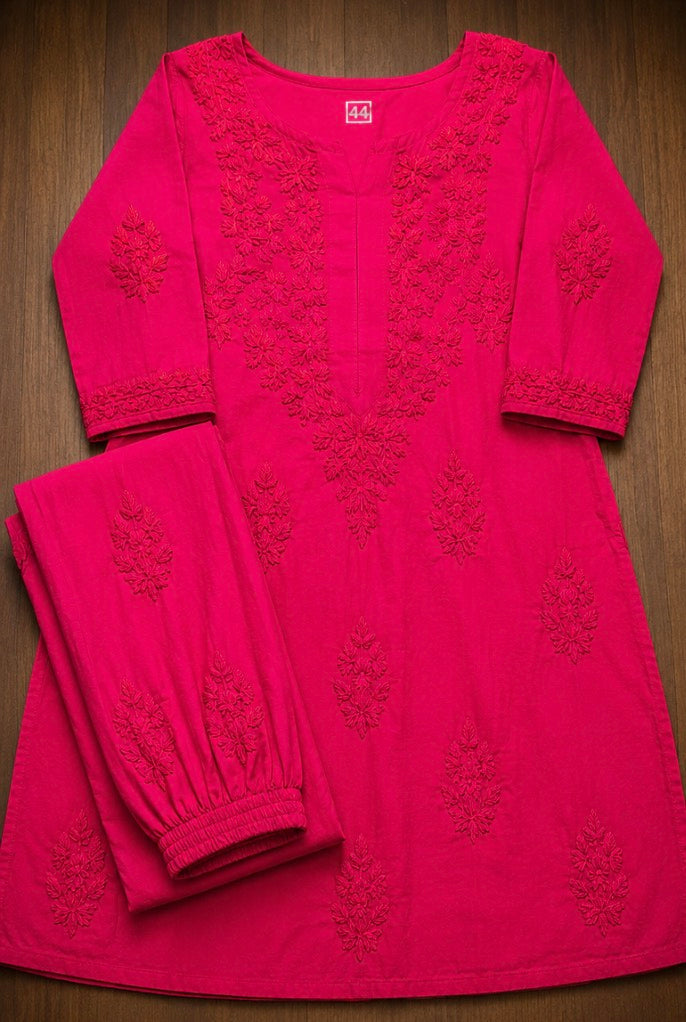 Magenta - Chikankari Set