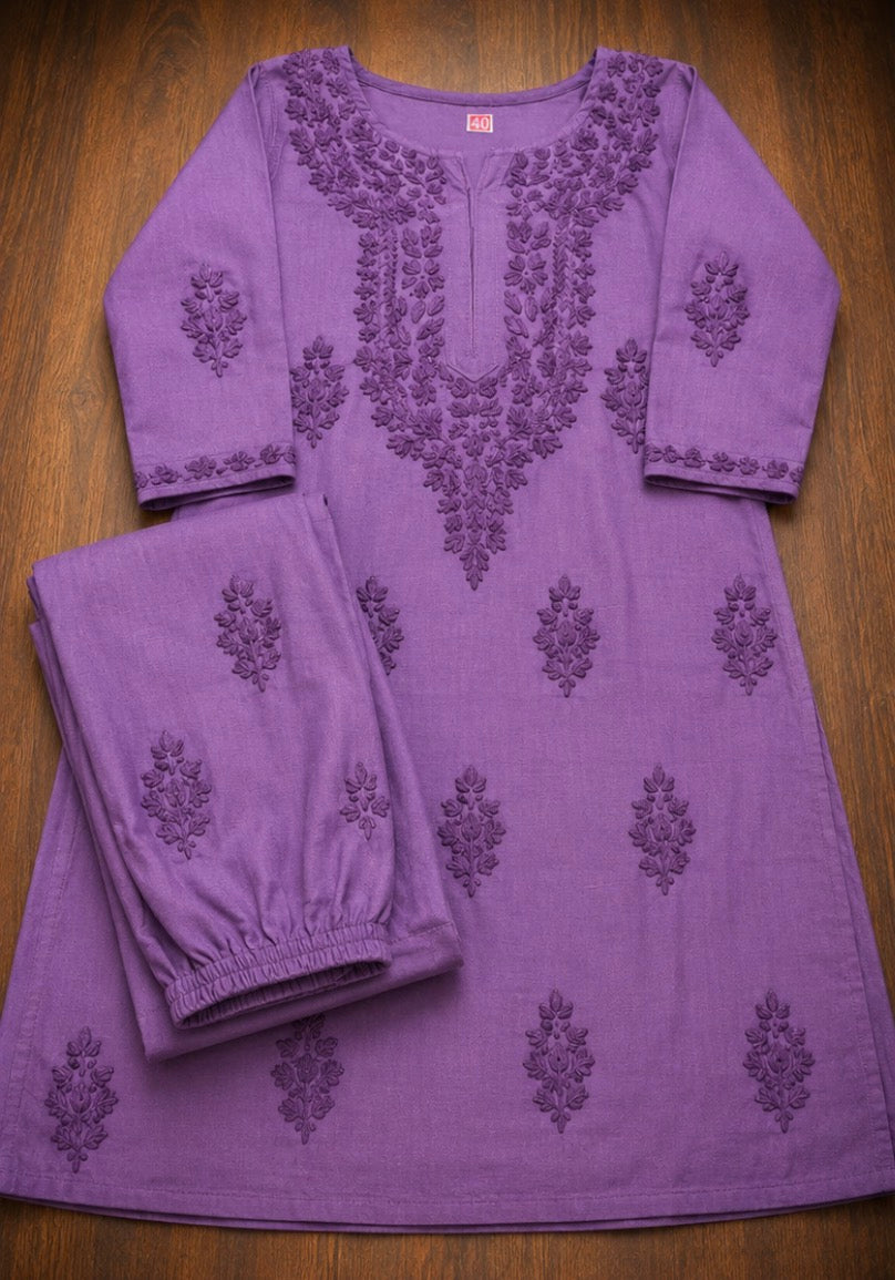 Dark Lavender - Chikankari Set