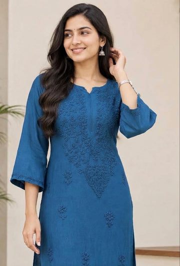 Teal Blue - Chikankari Set