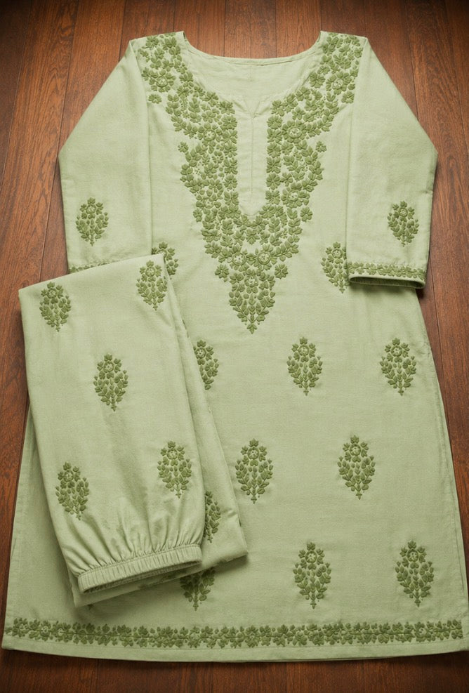 Light Green - Chikankari Set