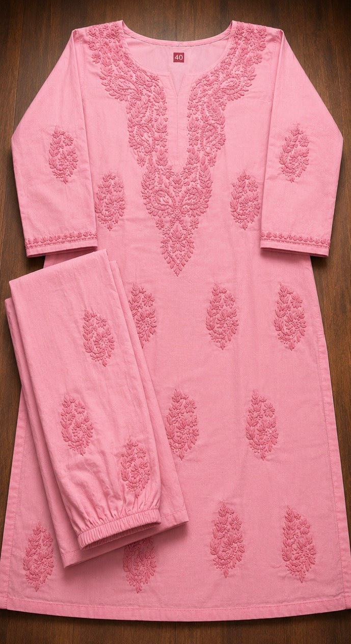 Pink - Chikankari Set
