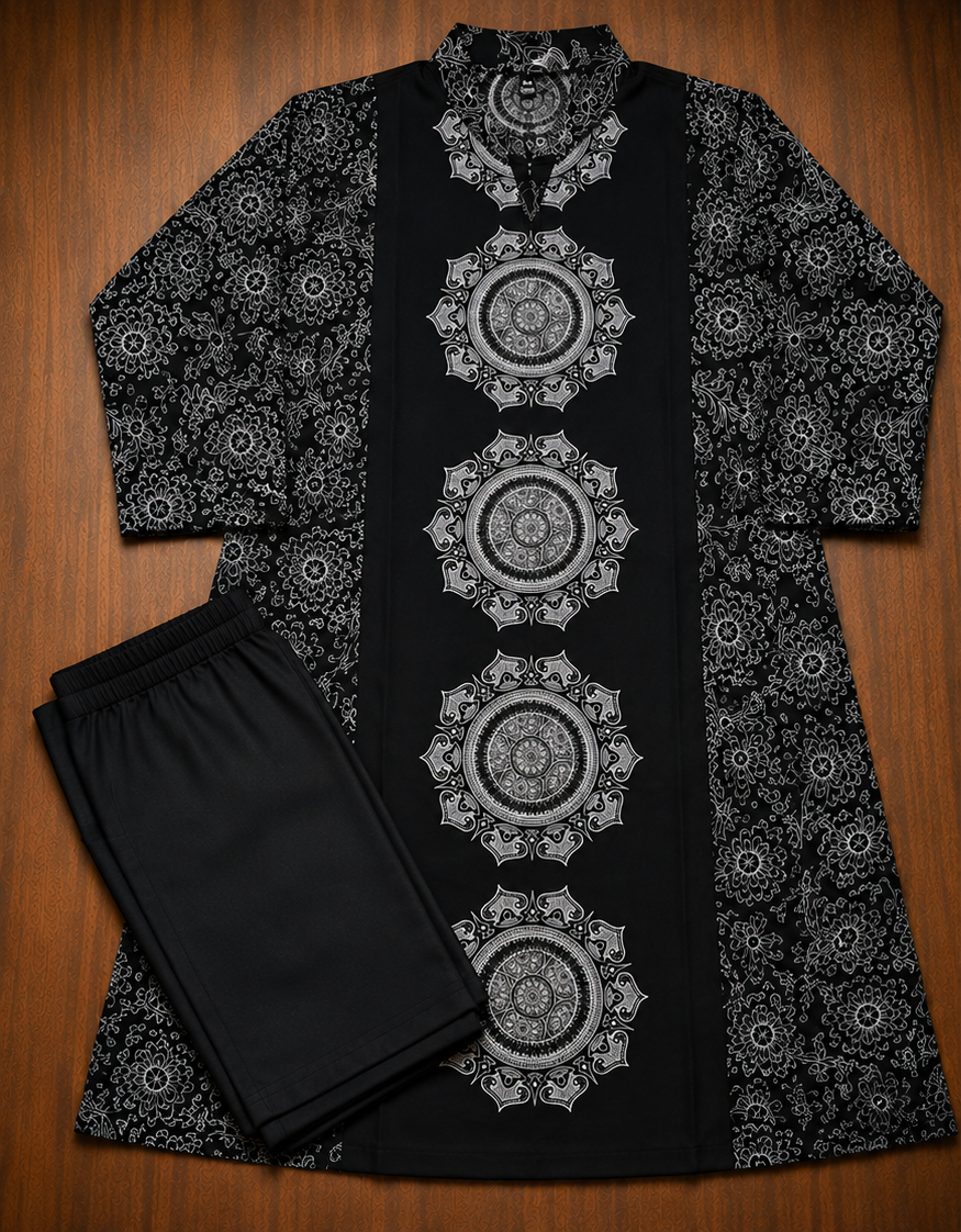 Black Printed Cotton Co-ord Set