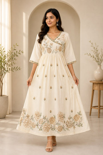 Ivory Anarkali Frock