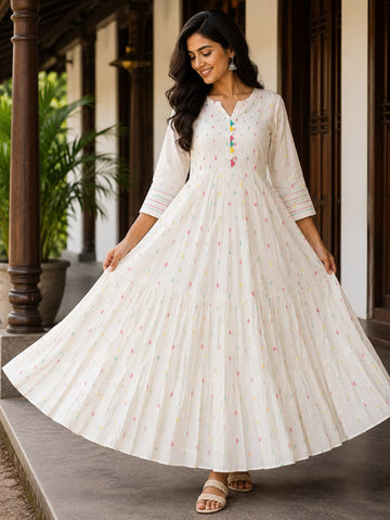 White - Anarkali Frock
