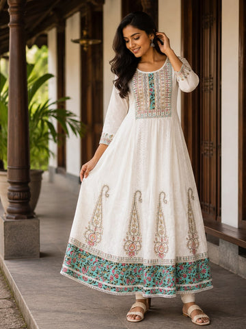 Embroidered Yoke - Anarkali Frock